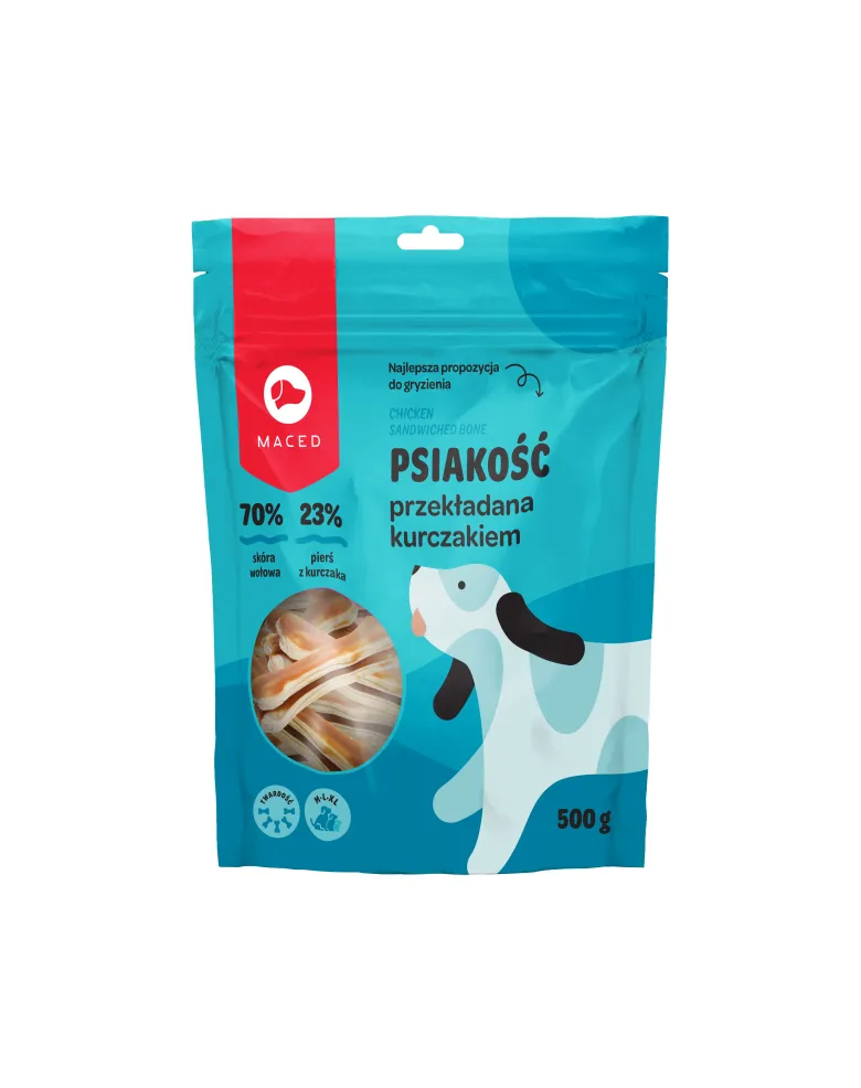 MACED Snack a forma di osso con pollo 15cm 500g