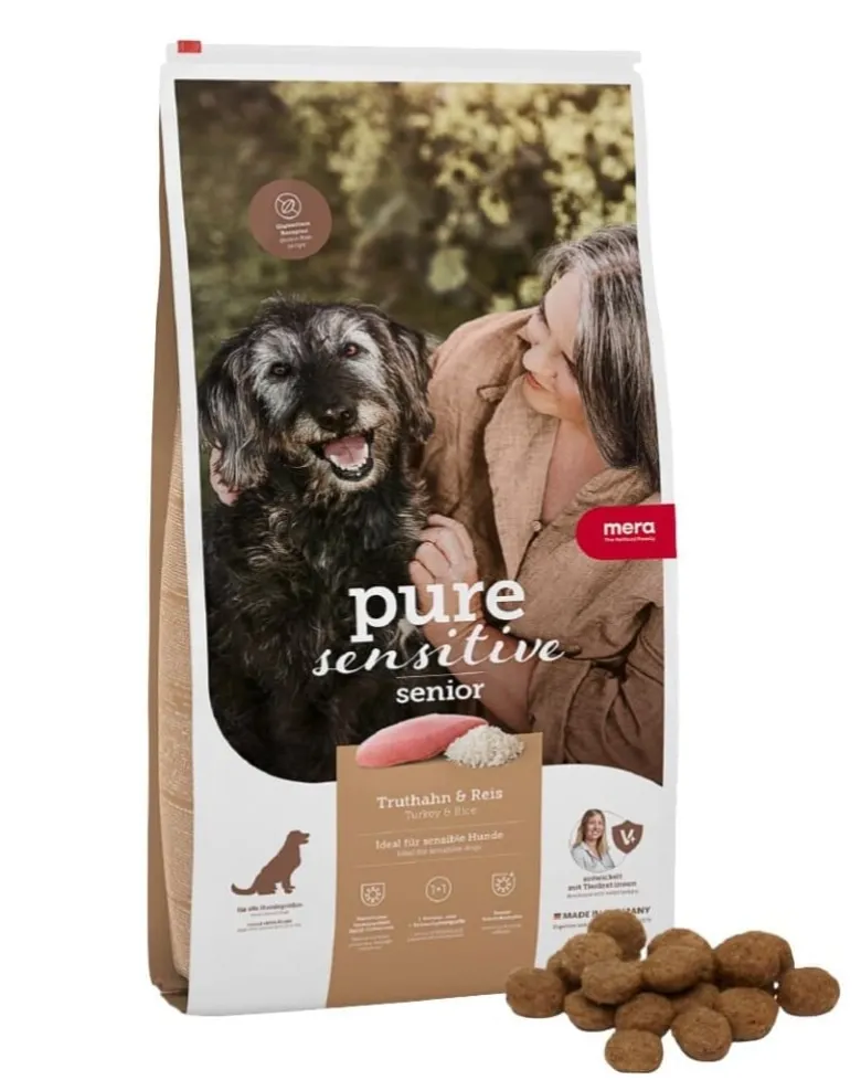 MERA Dog Pure Sensitive Senior Turkey Rice 12,5 kg tacchino e riso, cibo secco per cani anziani