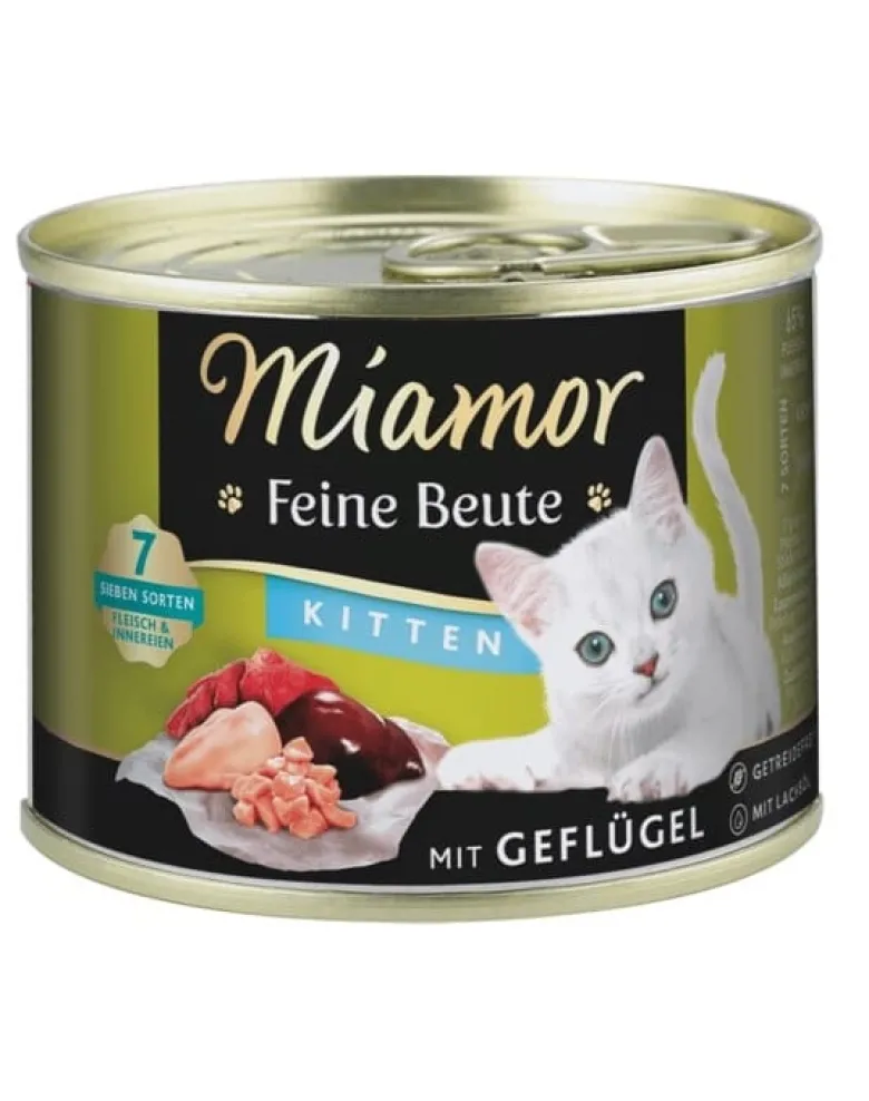 MIAMOR Feine Beute Kitten Poultry con pollame per gattini 185g