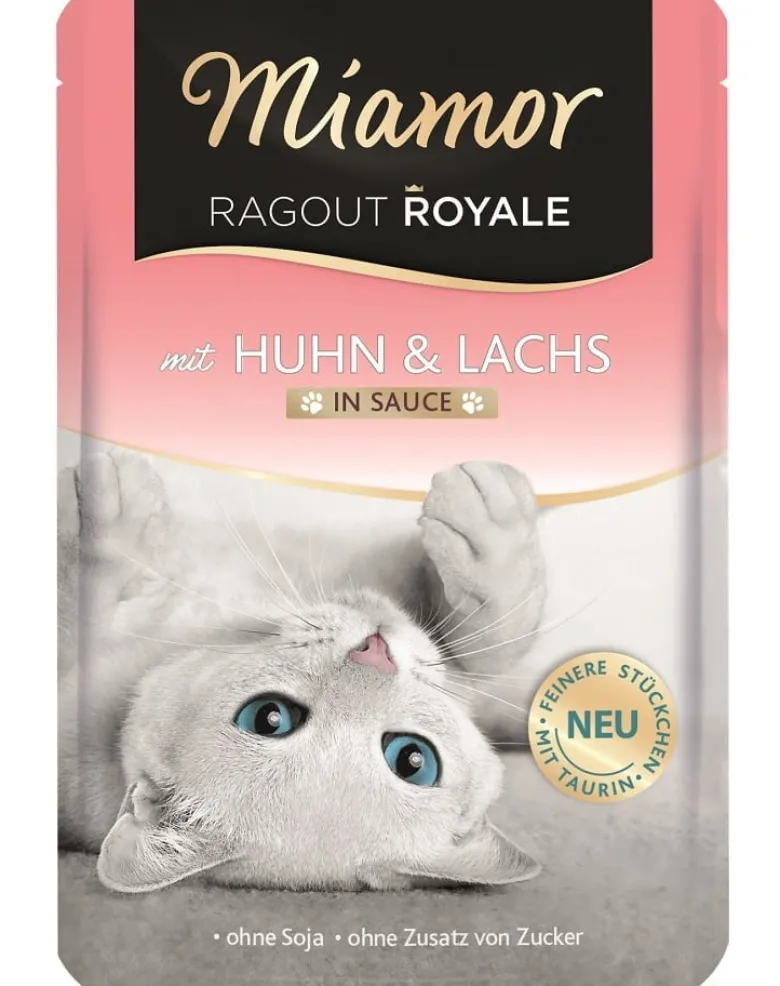 MIAMOR Ragout Royale in Sauce Chicken&Salmon bustina in salsa con pollo e salmone per gatti 100 g