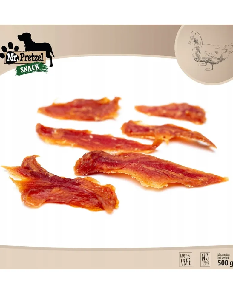 MR. PRETZEL Filetti morbidi di anatra 500 g snack per cani