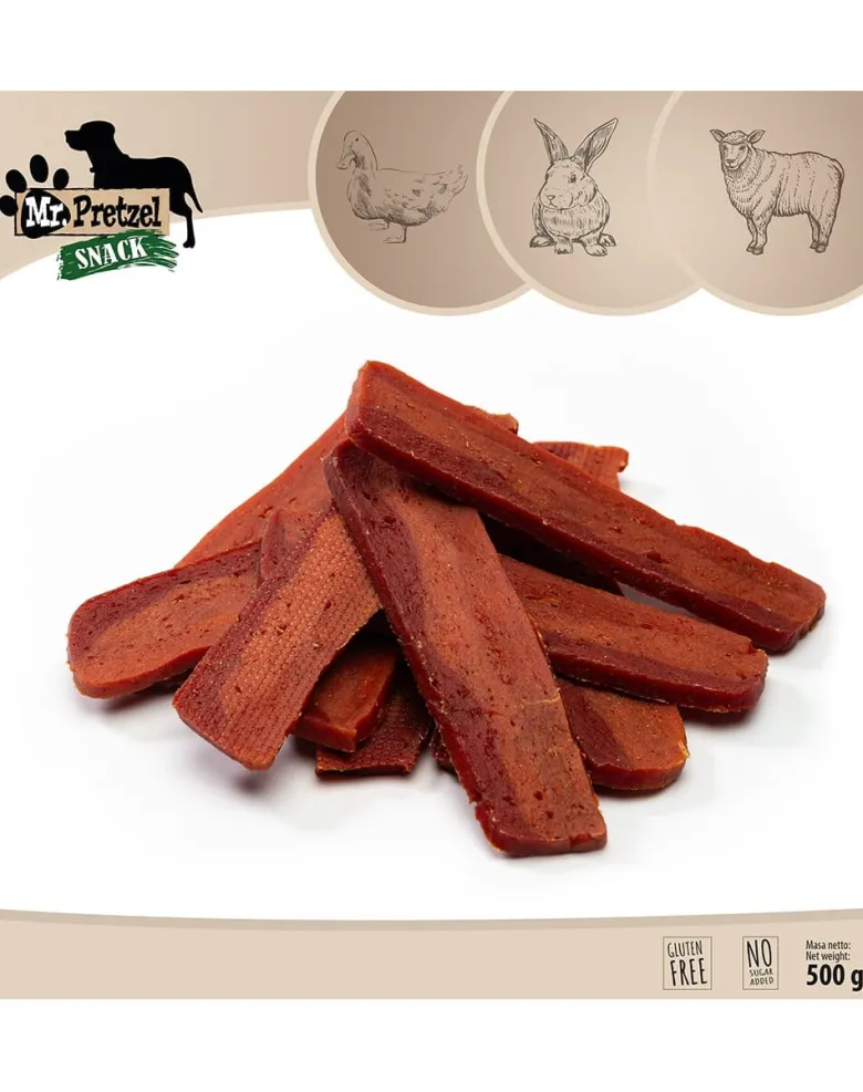 MR. PRETZEL Trisapore Anatra Coniglio Agnello 500g snack per cani