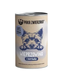 PAKA ZWIERZAKA Maiale con mirtilli 400 g cibo umido per cani
