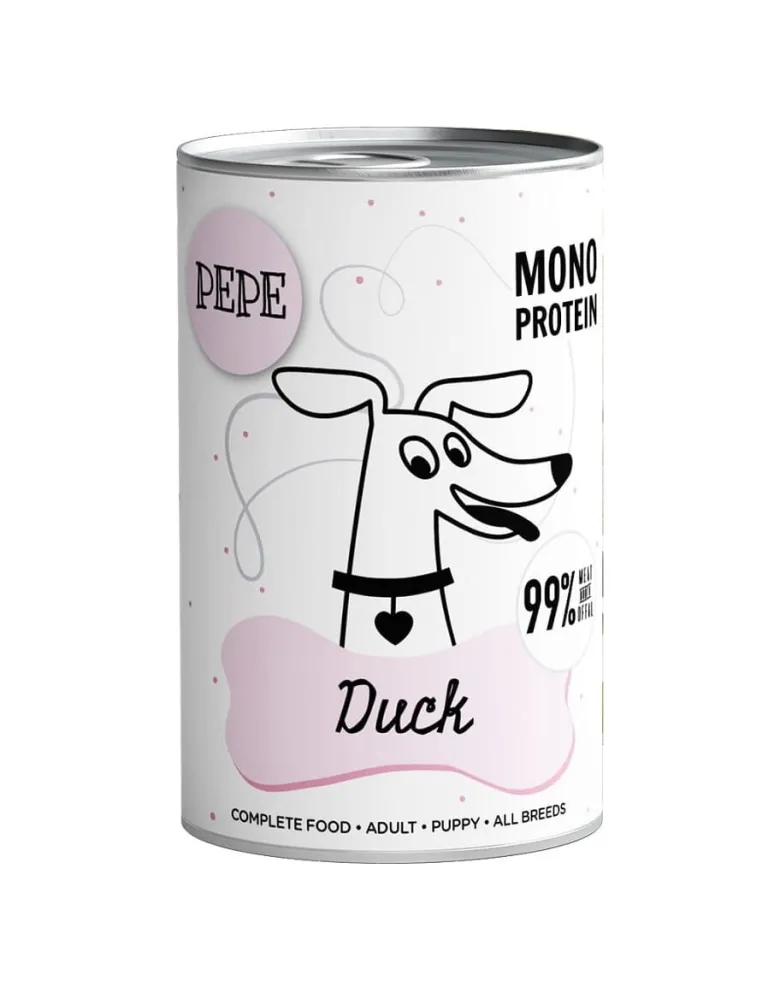 PAKA ZWIERZAKA PEPE Duck 99% (anatra) 400 g alimento monoproteico