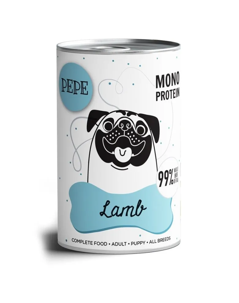PAKA ZWIERZAKA PEPE Lamb 99% (agnello) 400 g di alimento monoproteico