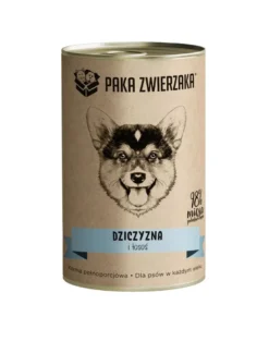 PAKA ZWIERZAKA Selvaggina e salmone 400 g di cibo umido per cani