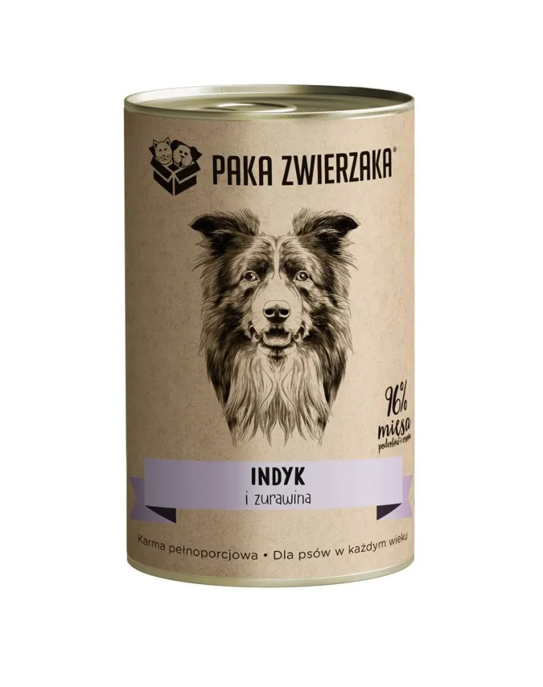PAKA ZWIERZAKA Tacchino e mirtilli rossi 400 g di cibo umido per cani