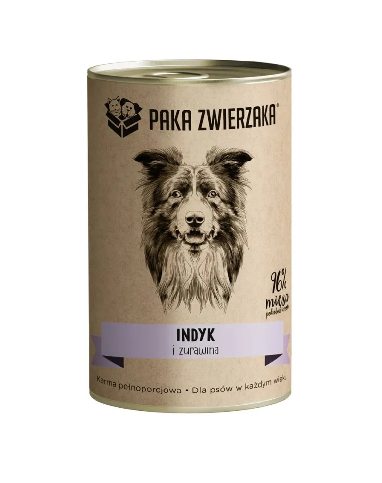 PAKA ZWIERZAKA Tacchino e mirtilli rossi 400 g di cibo umido per cani