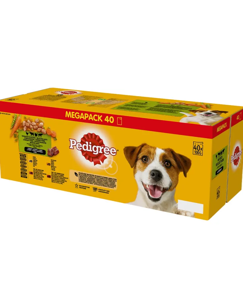 PEDIGREE Adult bustine 80 x 100g Mix gusti in salsa pollo, manzo, tacchino, agnello con verdure