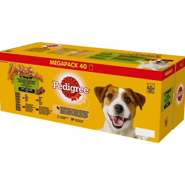 PEDIGREE Adult bustine 80 x 100g Mix gusti in salsa pollo, manzo, tacchino, agnello con verdure
