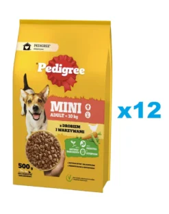 PEDIGREE Adult MINI 12x500g con pollame e verdure alimento secco completo per cani adulti di piccola taglia