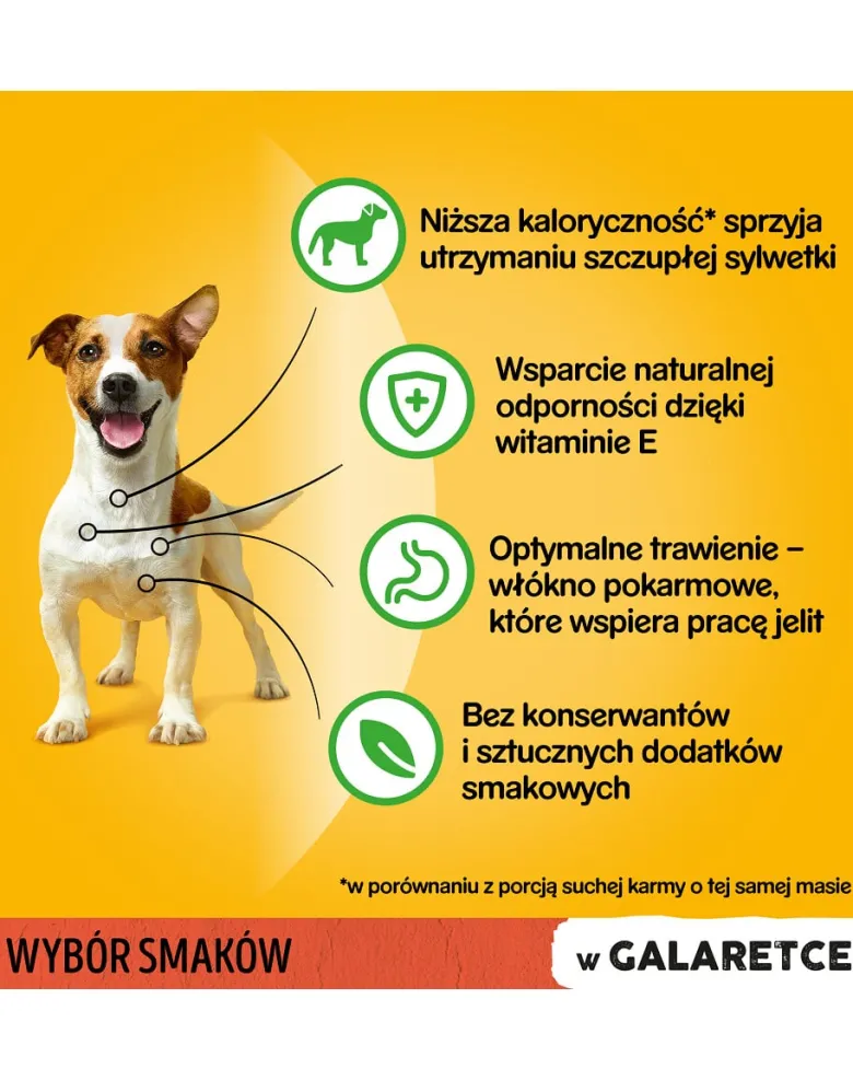 PEDIGREE Adult Selezione di sapori 4x100g cibo umido per cani adulti pezzi in gelatina ricchi di manzo e fegato e pezzi ricchi di pollame