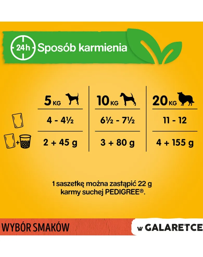 PEDIGREE Adult Selezione di sapori 4x100g cibo umido per cani adulti pezzi in gelatina ricchi di manzo e fegato e pezzi ricchi di pollame