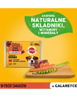 PEDIGREE Adult Selezione di sapori 52x100g cibo umido per cani adulti pezzi in gelatina ricchi di manzo e fegato e pezzi ricchi di pollame