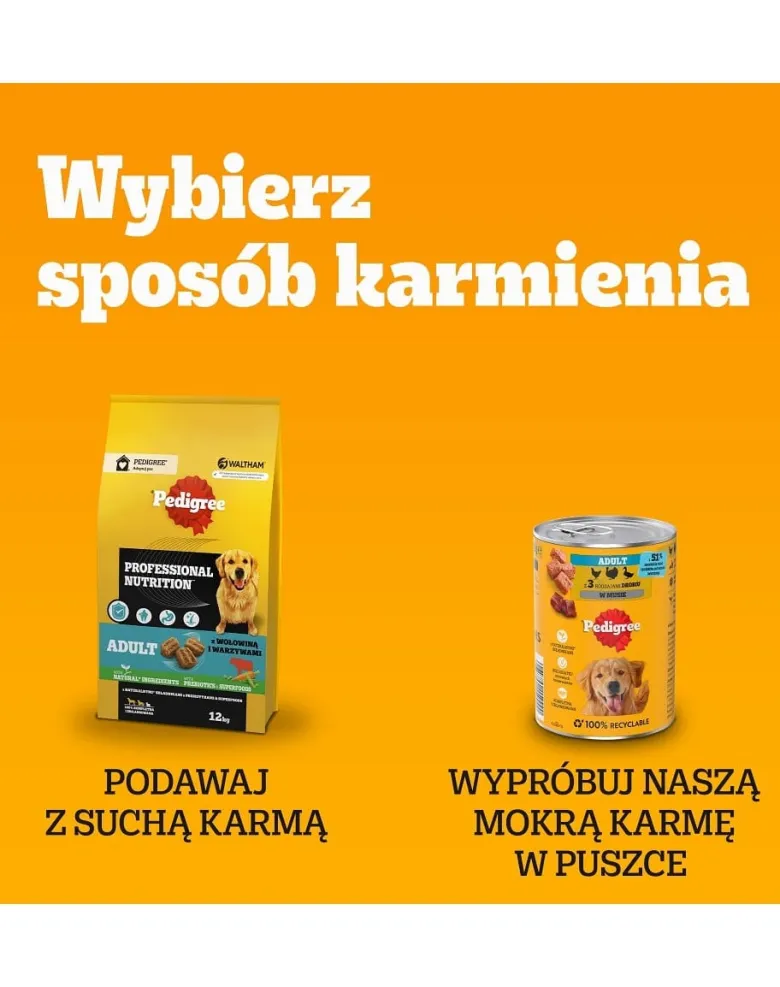 PEDIGREE Adult Vitality+ con verdure bustine 4x85 g cibo umido completo per cani adulti con manzo e fegato, carote e piselli, con pollo e patate, con pesce e carote, con pollame, carote e piselli in salsa
