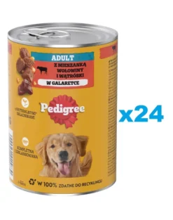 PEDIGREE Adult 24x400 g Alimento umido completo per cani adulti con manzo in gelatina