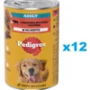 PEDIGREE Adult 12x1200g cibo umido completo con manzo in gelatina per cani adulti