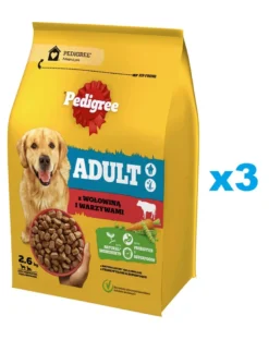PEDIGREE Adult 3x2,6kg alimento completo con manzo e verdure per cani di taglia grande e media