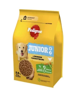 PEDIGREE Junior 3x2,6kg alimento completo con pollame e verdure per la crescita di cani di taglia grande e media