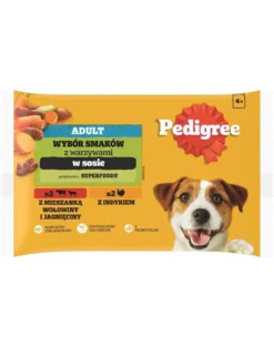 PEDIGREE Mix gusti in salsa per cani adulti 4x100g manzo e agnello, tacchino e carote