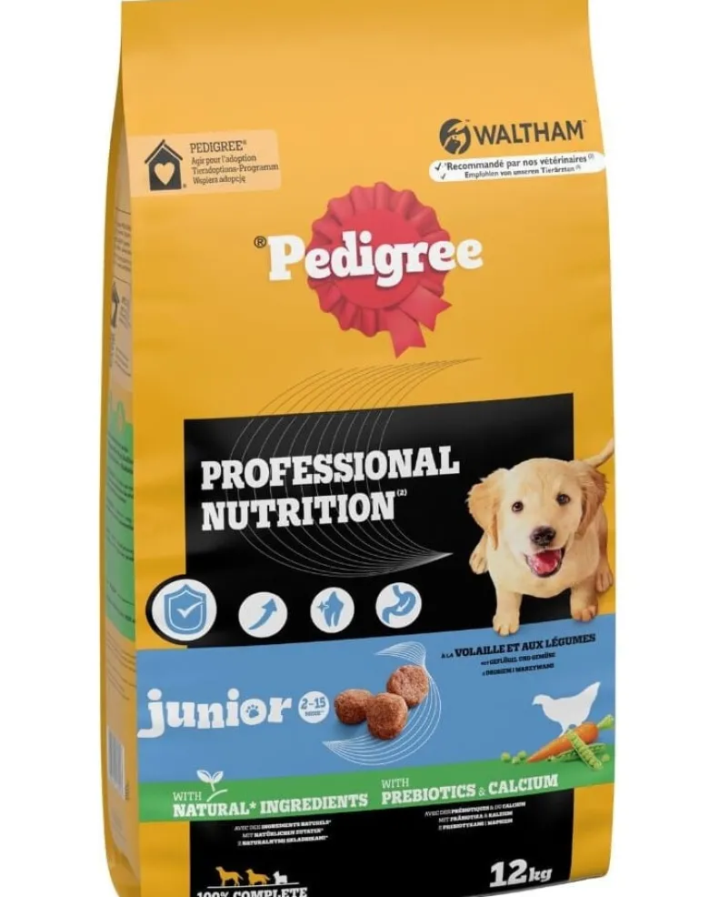 PEDIGREE Professional Nutrition Junior con Pollo e Verdure 12 kg crocchette per cuccioli di razze medie e grandi