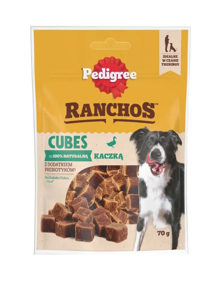 PEDIGREE Ranchos Cubes 7x70g Alimento complementare con anatra per cani adulti