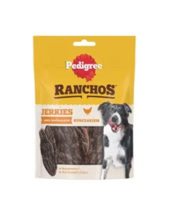 PEDIGREE Ranchos Jerkies 180g Alimento complementare senza cereali con pollo per cani adulti