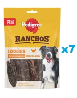 PEDIGREE Ranchos Jerkies 7x180g Alimento complementare senza cereali con pollo per cani adulti