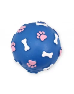 PET NOVA DOG LIFE STYLE Palla con motivo a zampe e ossa 9 cm blu