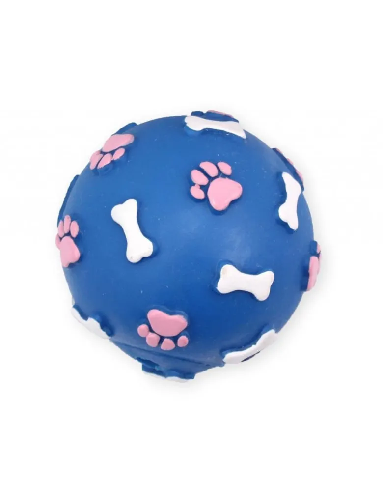 PET NOVA DOG LIFE STYLE Palla con motivo a zampe e ossa 9 cm blu
