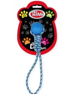 PET NOVA DOG LIFE STYLE Palla su corda 40 cm, blu, aroma menta
