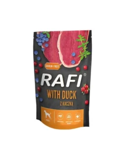 RAFI Alimento umido per cani con anatra, mirtilli e mirtilli rossi 500g