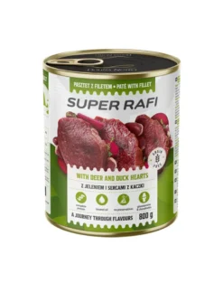 RAFI Super con cervo e cuori d'anatra 800g paté per cani