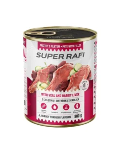 RAFI Super con manzo e fegato di coniglio 800g paté per cani