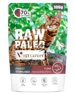 RAW PALEO Monoprotein Adult Sterilised Cat Tuna 100 g per gatti adulti e sterilizzati con tonno
