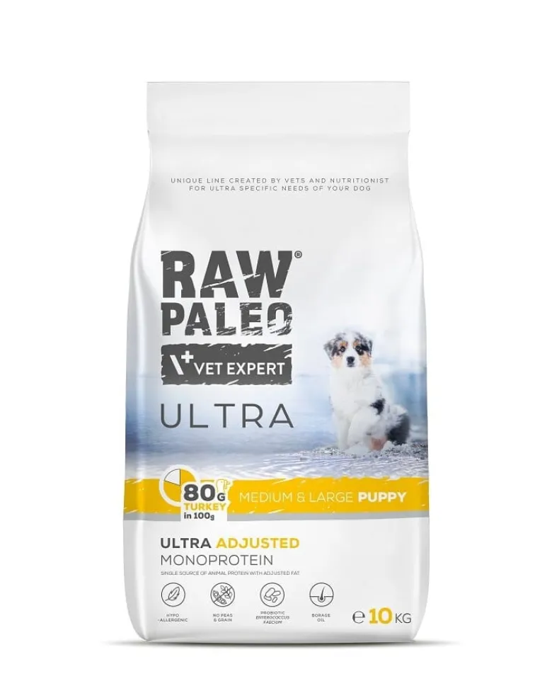RAW PALEO Ultra Turkey Medium&Large Puppy 10kg per cuccioli di razza media e grande tacchino