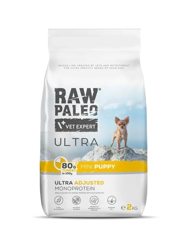 RAW PALEO Ultra Turkey Mini Puppy 2kg per cuccioli di razza piccola tacchino