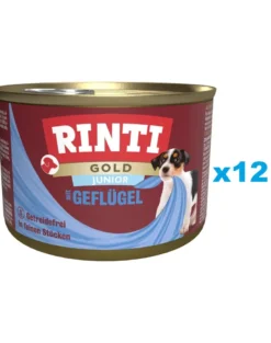 RINTI Gold Junior Poultry Mini Pollame per cuccioli di razza piccola 12x185 g
