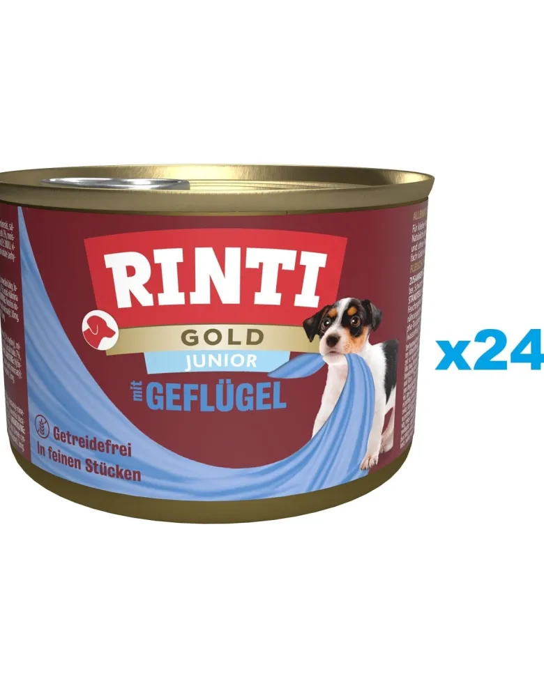 RINTI Gold Junior Poultry Mini Pollame per cuccioli di razza piccola 24x185 g