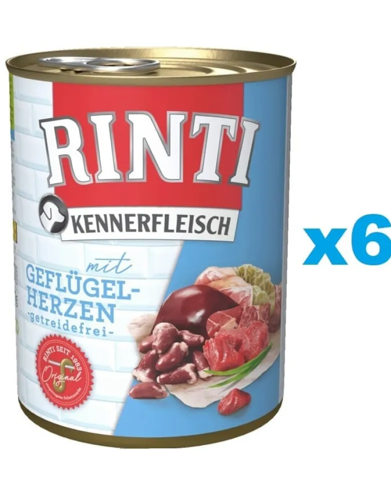 RINTI Kennerfleisch Poultry hearts cuori di pollame 6 x 400g
