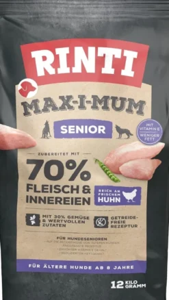 RINTI MAX-I-MUM Senior Chicken con pollo per cani anziani 2 x 12 kg