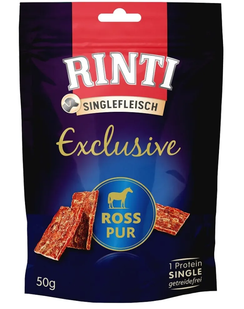 RINTI Singlefleisch Exclusive Snack Horse RINTI snack per cani con carne di cavallo 50g
