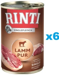 RINTI Singlefleisch Lamb Pure agnello monoproteico 6 x 400g