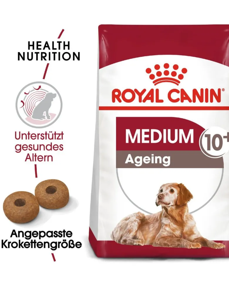 ROYAL CANIN Medium Ageing 10+ 30 kg (2 x 15 kg) cibo secco per cani maturi di età superiore ai 10 anni, razze di media taglia