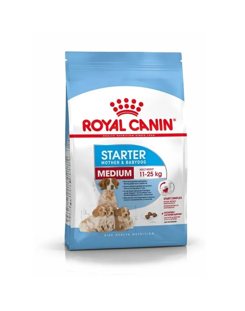 ROYAL CANIN Medium Starter Mother&Babydog 15 kg cibo secco per femmine in gravidanza, durante l'allattamento e cuccioli, da 4 a 8 settimane di vita, razze medie