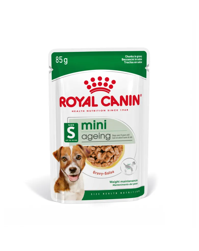 ROYAL CANIN Mini ageing 8+ 12x85 g cibo umido in salsa per cani maturi di età superiore ai 8 anni, razze di piccola taglia