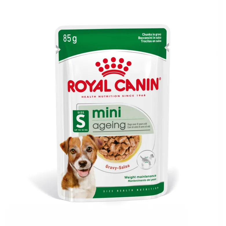 ROYAL CANIN Mini ageing 8+ 48x85 g cibo umido in salsa per cani maturi di età superiore ai 8 anni, razze di piccola taglia