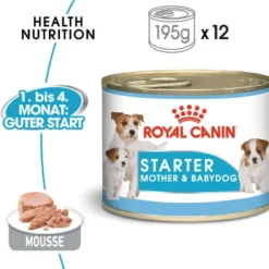 ROYAL CANIN Starter Mousse Mother & Babydog 12x195 g è indispensabile per le cagne durante la gravidanza, l'allattamento e i cuccioli