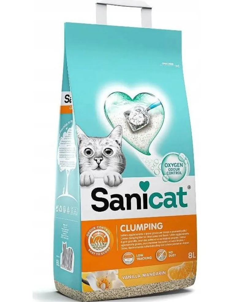 SANICAT Clumping Vainille-Mandarine 8L lettiera bentonite per gatti