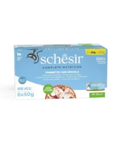 SCHESIR Tonno con branzino in gelatina per gatti 6x50g